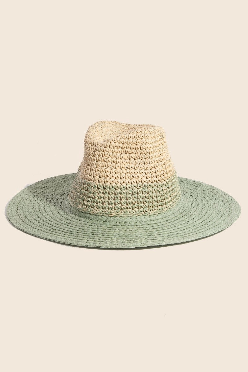 2-Tone Straw Sun Hat