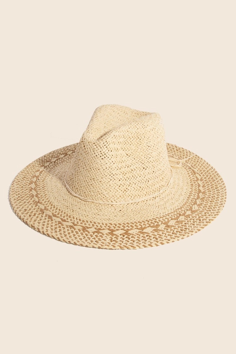 2-Tone Floppy Boho Straw Hat