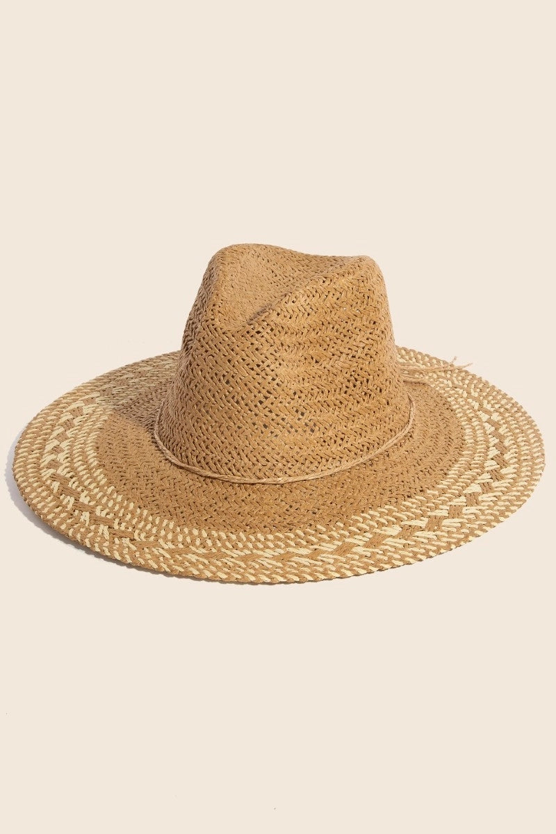 2-Tone Floppy Boho Straw Hat