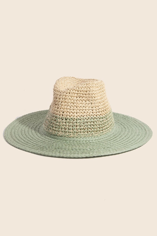 2-Tone  Straw Sun Hat